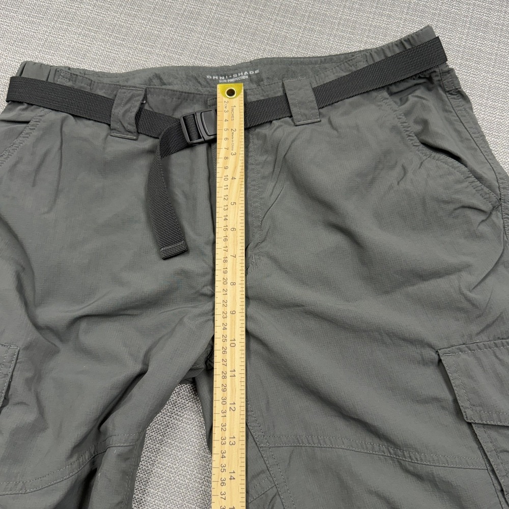 Columbia Omni-Shade Pants Mens 34x30 Gray Nylon Hiking Cargo Outdoor Belted - Picture 11 of 13